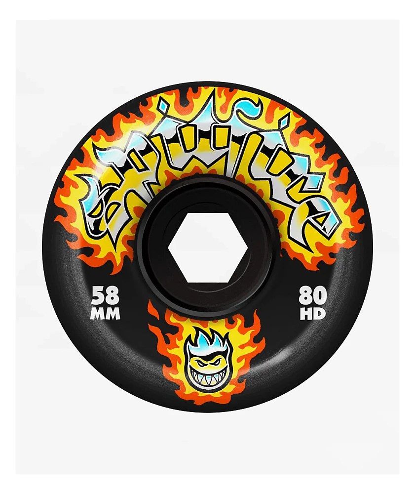 Spitfire Chrome Venom Formula Four Conical 58mm 80a Black Skateboard Wheels