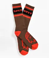 Spitfire Classic '87 Bighead Brown & Red Crew Socks
