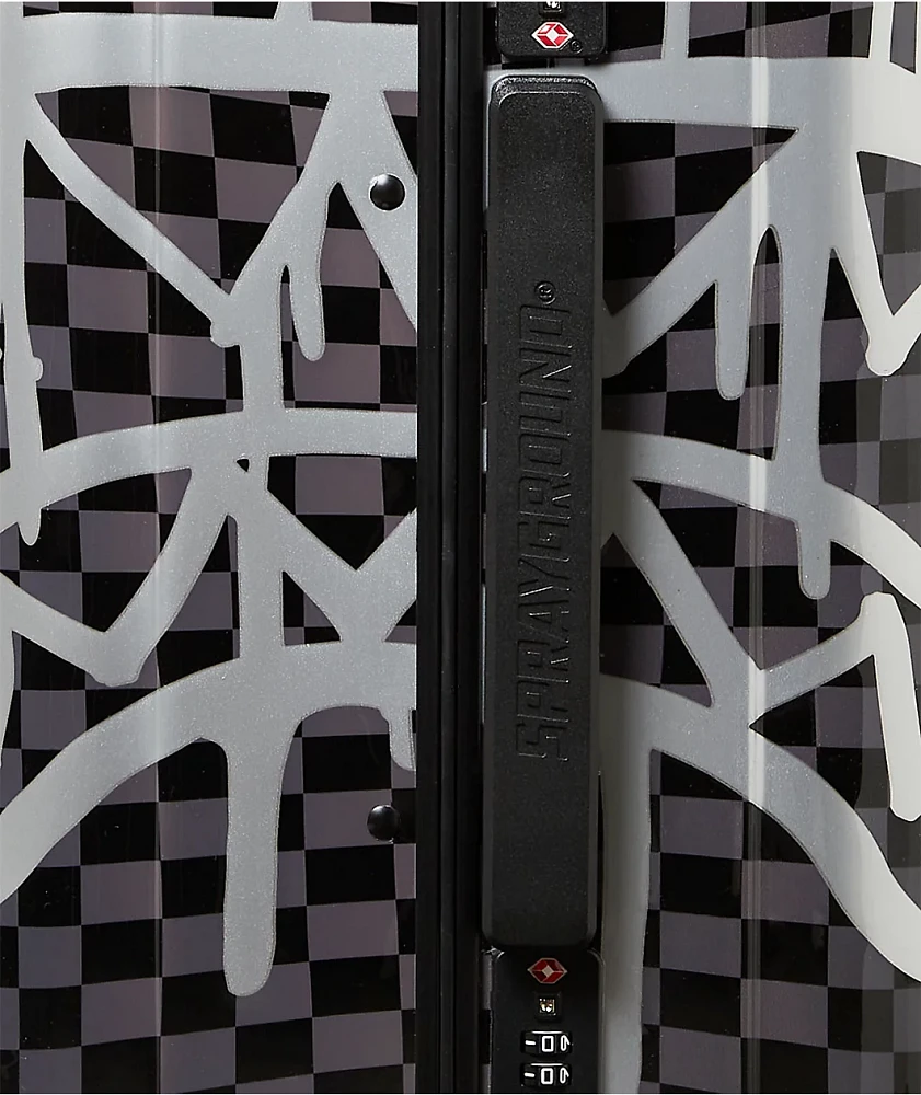 Sprayground Chateau Ghost Sharknautics Black & Silver Checker Carry-On Luggage