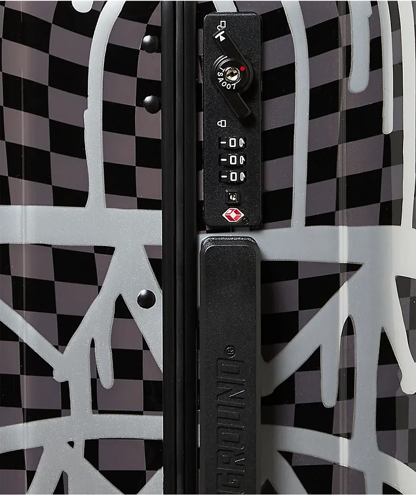 Sprayground Chateau Ghost Sharknautics Black & Silver Checker Carry-On Luggage