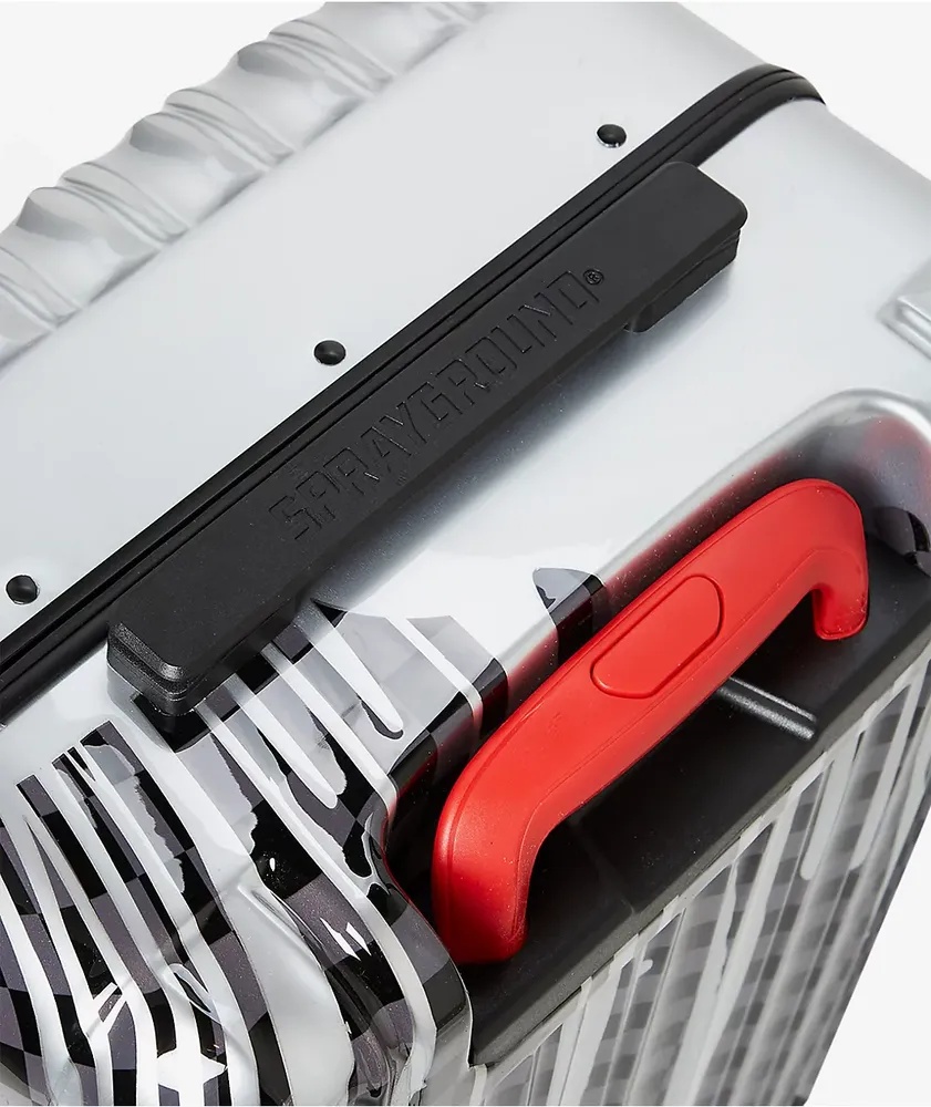 Sprayground Chateau Ghost Sharknautics Black & Silver Checker Carry-On Luggage