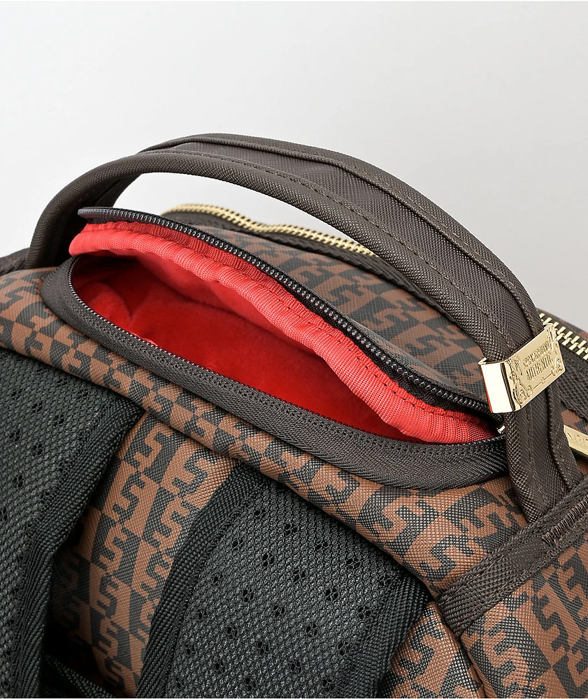 Sprayground Money Checkered Brown Backpack