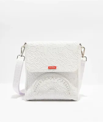 Sprayground White Scribble Messenger Bag