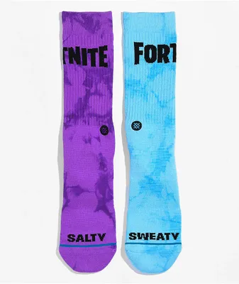 Stance x Fortnite Victory Royale Purple & Blue Mismatched Crew Socks