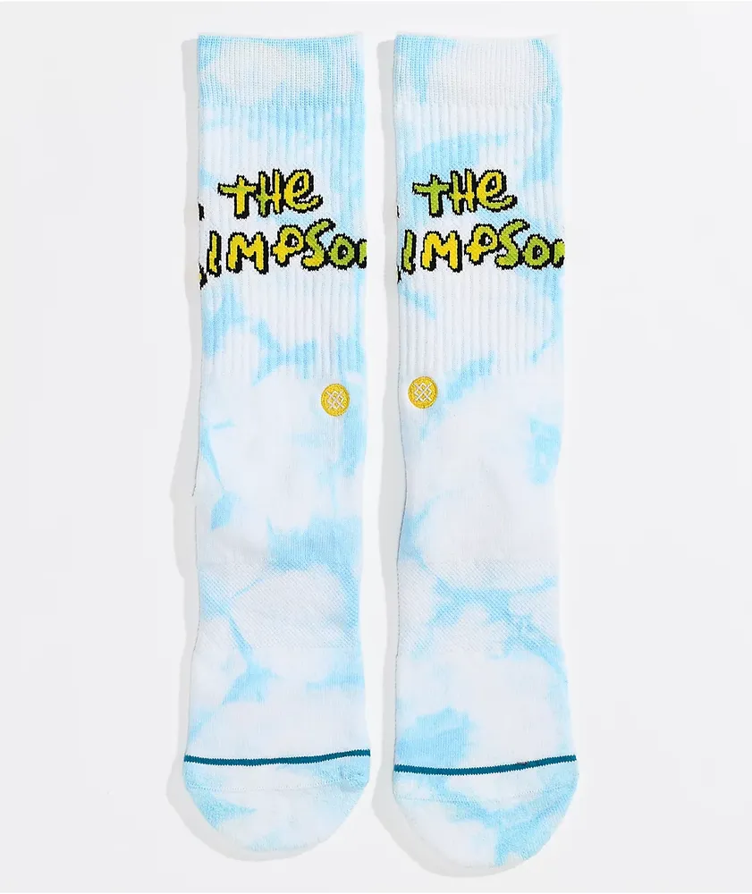Stance x The Simpsons Intro Blue Tie Dye Crew Socks