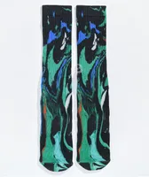 State Green Marble Crew Socks