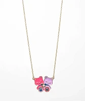 Stone + Locket Bestie Bears Gold Necklace