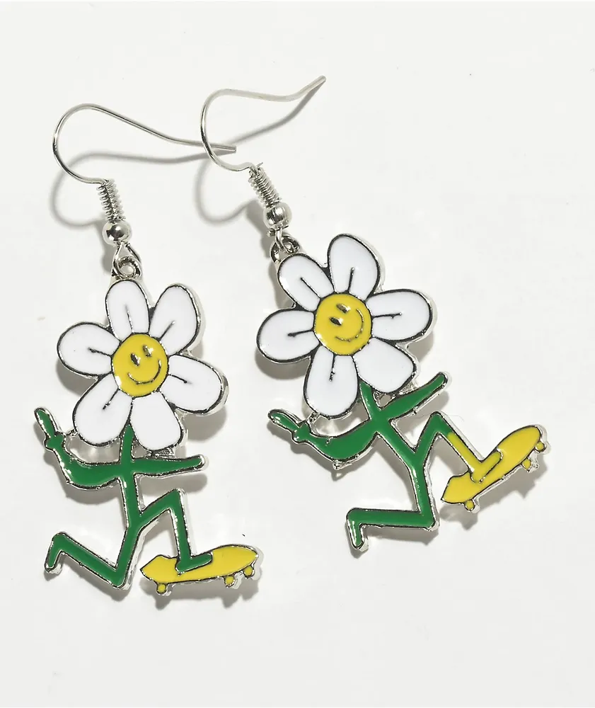 Stone + Locket Daisy Skater Earrings