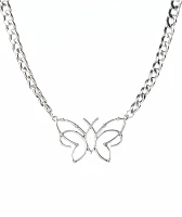 Stone + Locket Drew Butterfly Necklace