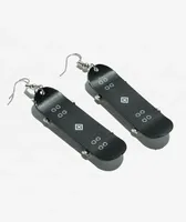 Stone + Locket Wavy Board Black & White Earrings