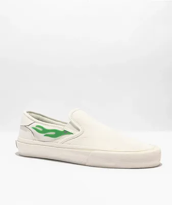 Straye Vista White & Green Flame Skate Shoes