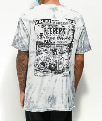 SunCult Finders Keepers Grey Tie Dye T-Shirt