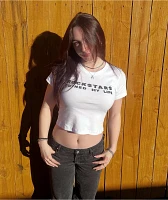 Tara Yummy Rockstars White Crop T-Shirt