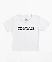 Tara Yummy Rockstars White Crop T-Shirt