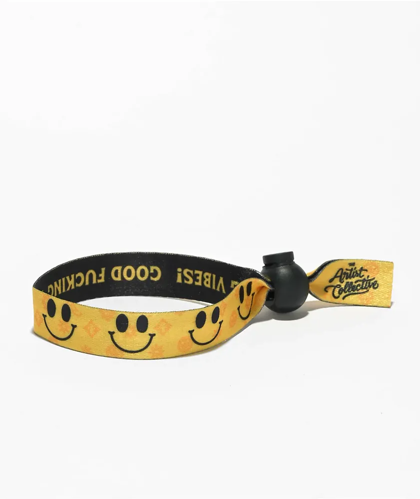 The Artist Collective Smile Monogram Fest Yellow & Black Bracelet
