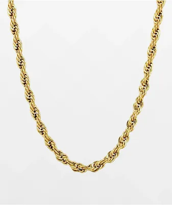 The Gold Gods 18" Rope Yellow Gold Chain Necklace