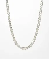 The Gold Gods Diamond Y Link 18" 8mm White Gold Necklace