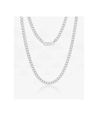 The Gold Gods Silver 20" Curb Cuban Chain Necklace