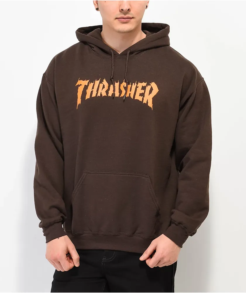 Thrasher Burn It Down Brown Hoodie