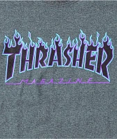 Thrasher Flame Logo Purp T-Shirt