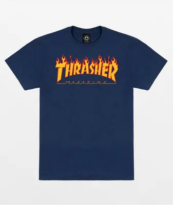 Thrasher Flame Navy T-Shirt