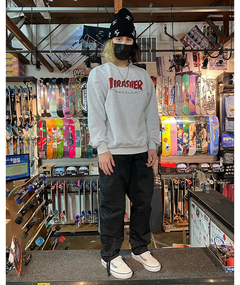 Thrasher Outlined Grey Crewneck Sweatshirt