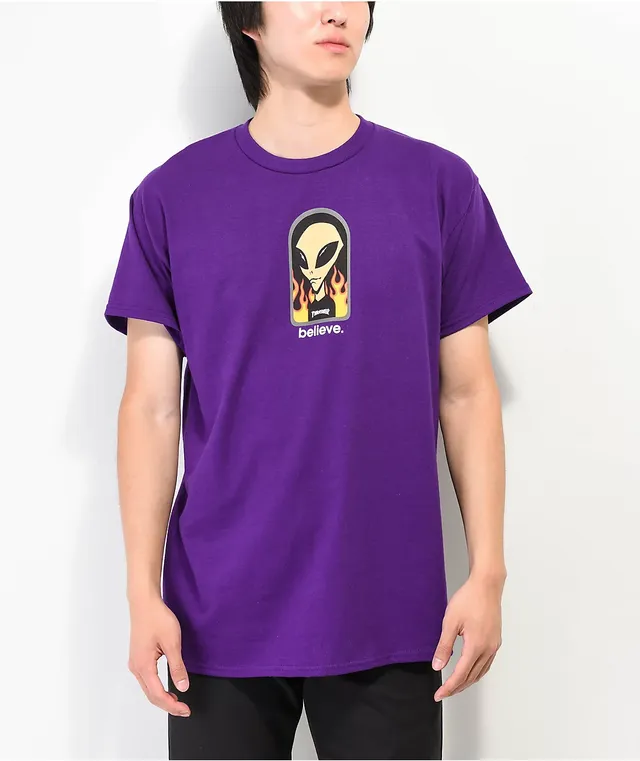 Thrasher x Alien Workshop Believe Purple T-Shirt Liberty Center