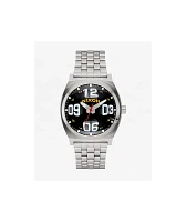 Time Teller Fisheye Silver & Black Analog Watch