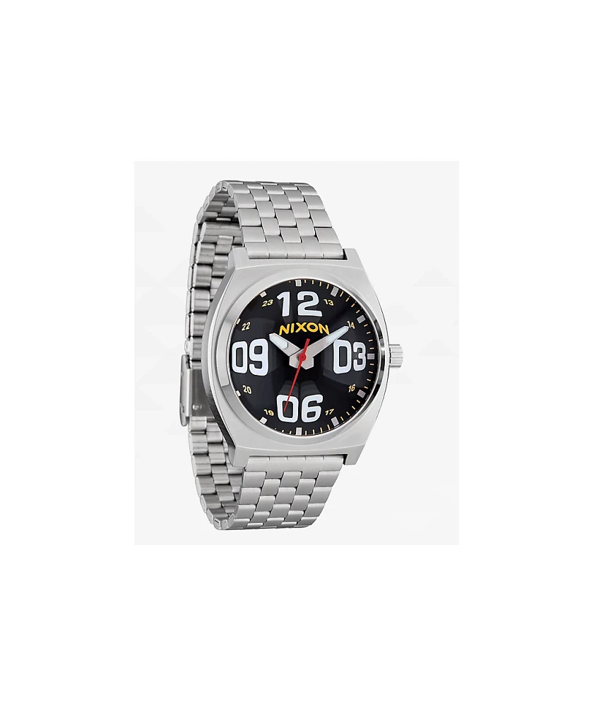 Time Teller Fisheye Silver & Black Analog Watch