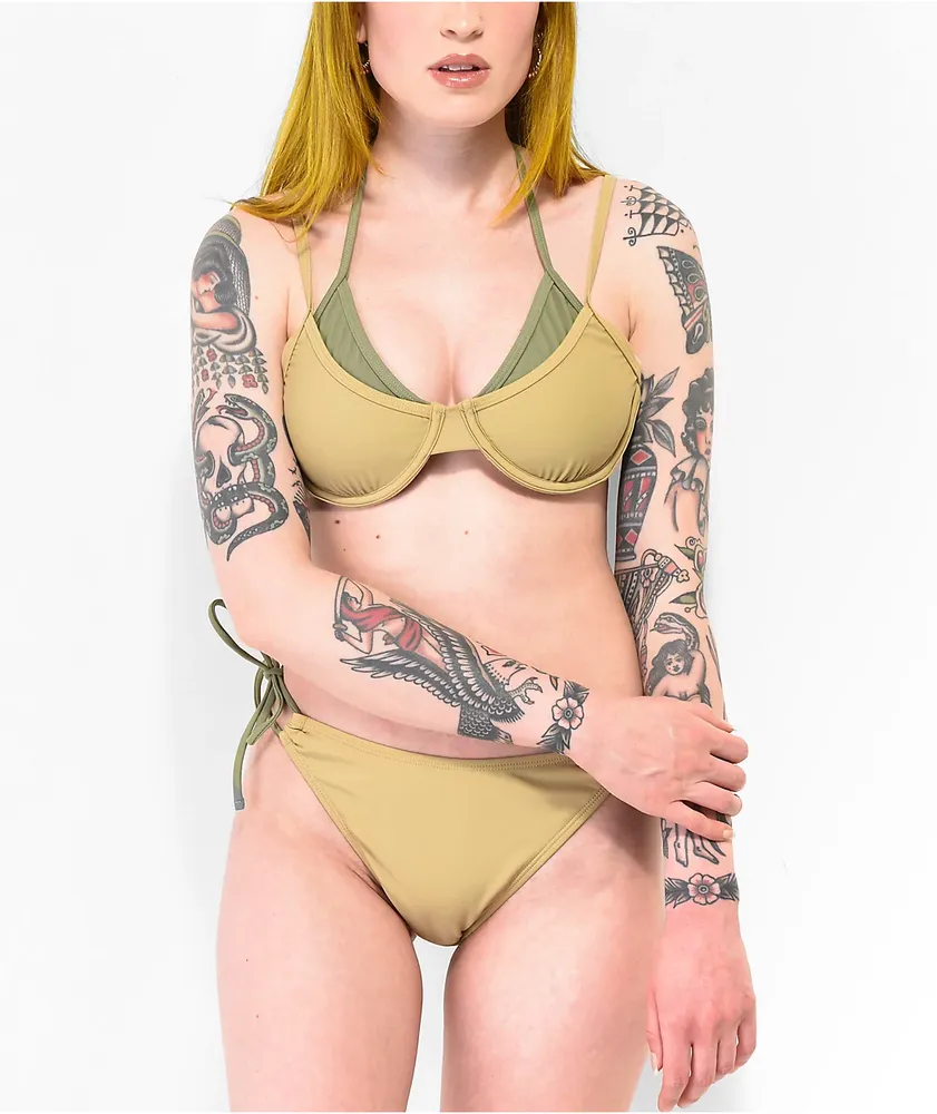 Trillium Izzy Beige High Leg Bikini Bottom