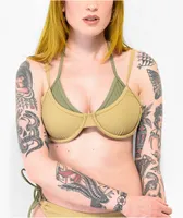 Trillium Izzy Double Layer Beige Triangle Bikini Top
