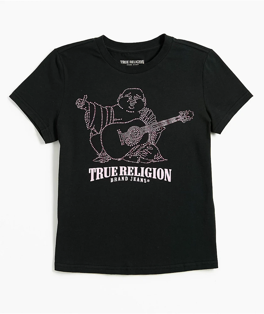 True Religion Crystal Buddha Black T-Shirt