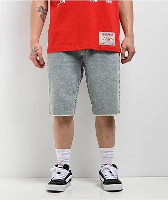True Religion Ricky Rocky Point Light Wash Relaxed Straight Denim Shorts