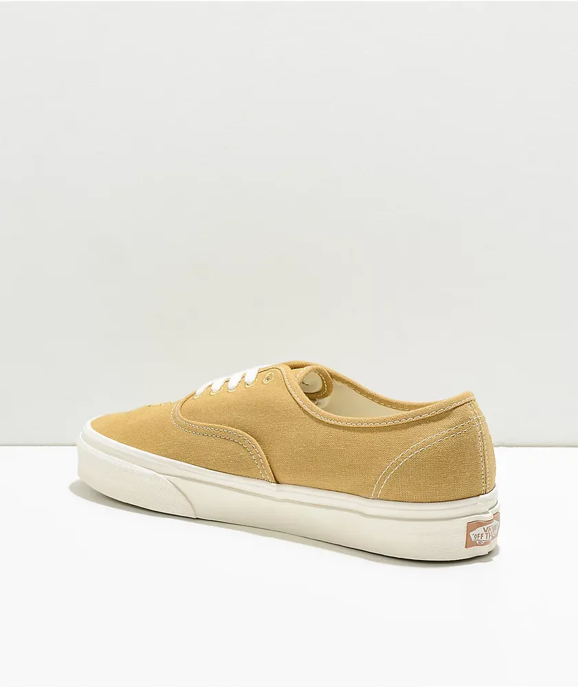Vans Authentic Eco Theory Mustard Gold & True White Skate Shoes