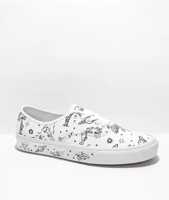 Vans Authentic Unidentified U-Paint White Skate Shoes