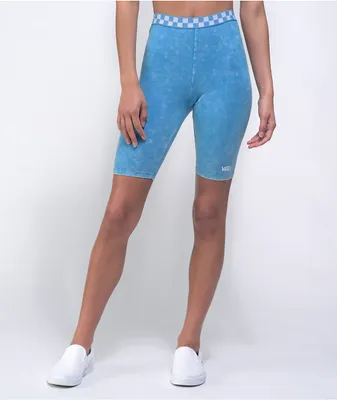 Vans Checked Out Niagra Blue Mineral Wash Bike Shorts
