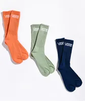 Vans Classic Celadon, Melon & Navy 3 Pack Crew Socks