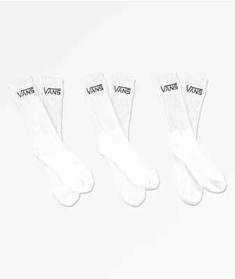 Vans Classic White 3 Pack Crew Socks