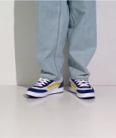 Vans Estazzo White, Blue & Yellow Skate Shoes