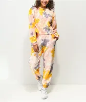 Vans Grunge Wash Tie Dye Crop Crewneck Sweatshirt