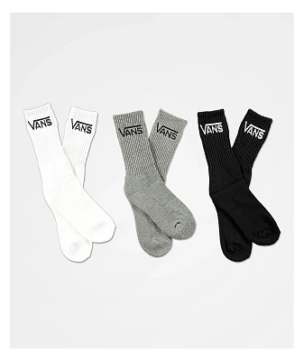 Vans Kids Classic Black 3 Pack Crew Socks