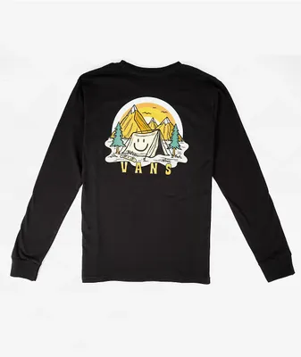 Vans Kids Off The Wall Vibes Black Long Sleeve T-Shirt
