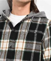 Vans Lopes Black & Green Hooded Flannel Shirt