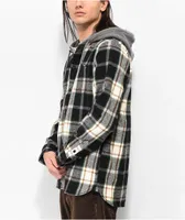 Vans Lopes Black & Green Hooded Flannel Shirt