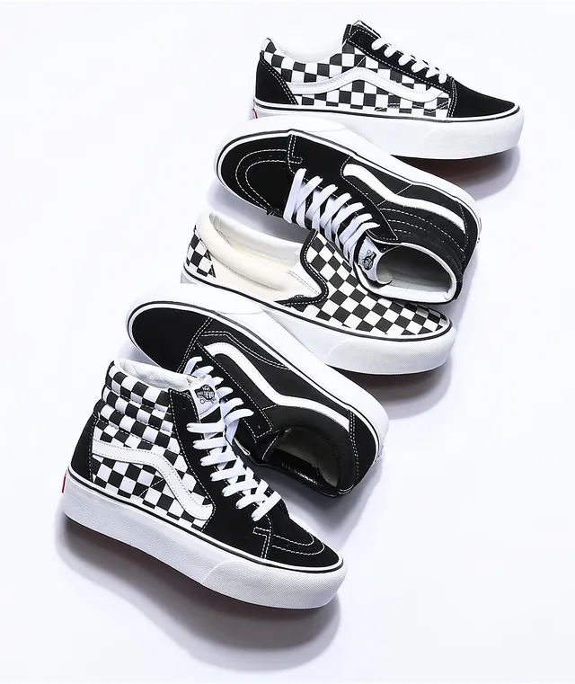Skool Platform White Checkered Vans Old Skool Skool Platform
