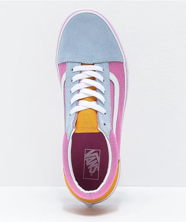 Grey Blue Pink Vans Vans Old Skool Colorblock Pink, Orange Light