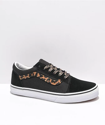 Vans Old Skool Leopard Fur & Black Skate Shoes
