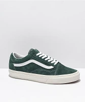 Vans Old Skool Pig Suede Jungle Green & White Skate Shoes