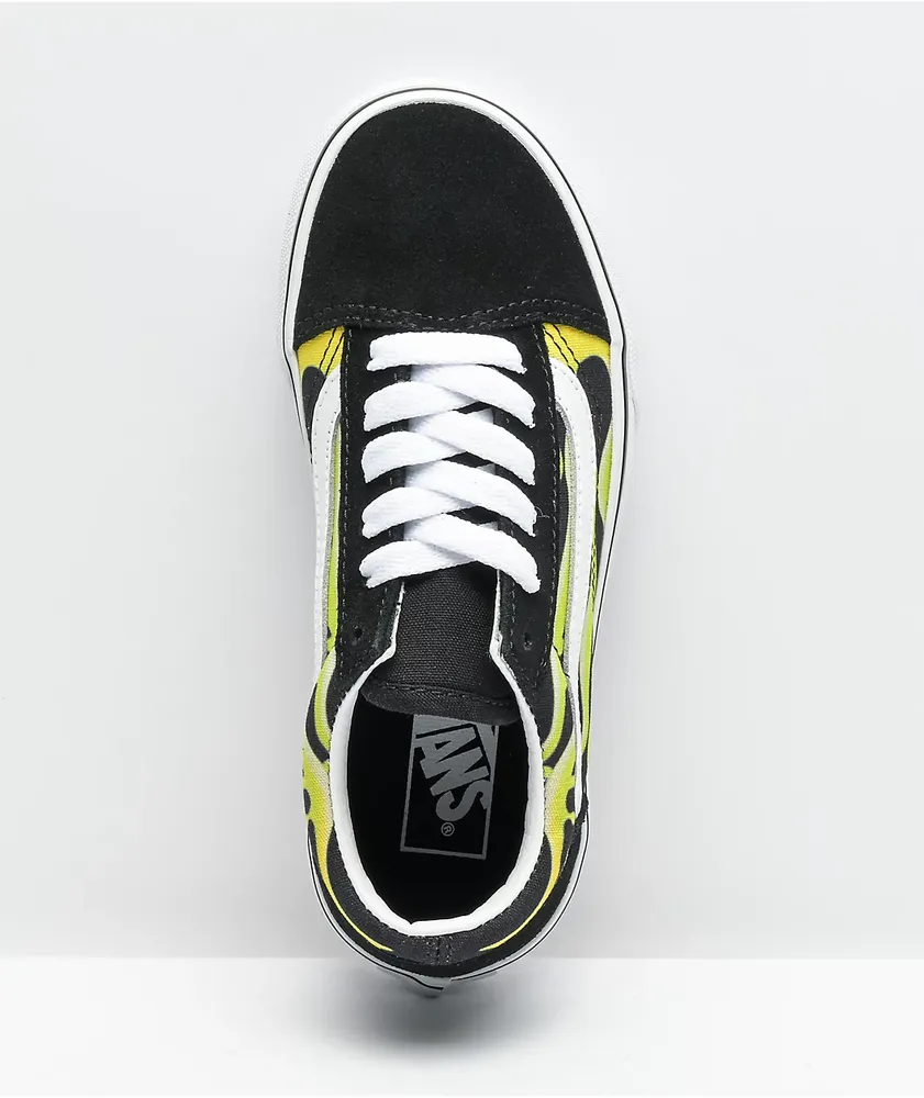 Vans Old Skool Slime Flame Black & White Skate Shoes