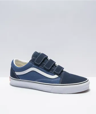 Vans Old Skool V Dress Blue & Navy Skate Shoes